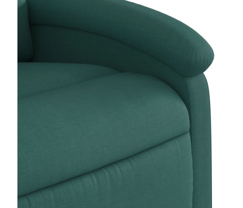 Sillón reclinable elevable tela verde oscuro