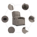 Sillón reclinable elevable tela gris taupe