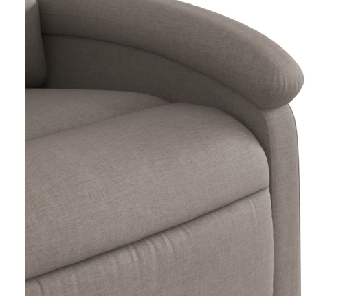 Sillón reclinable elevable tela gris taupe