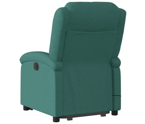 Silla de masaje reclinable de pie de tela verde oscura