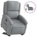 Sillón eléctrico reclinable elevable de tela gris claro