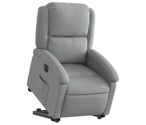 Sillón eléctrico reclinable elevable de tela gris claro