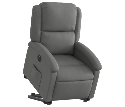 Sillón eléctrico reclinable elevable de tela gris oscuro