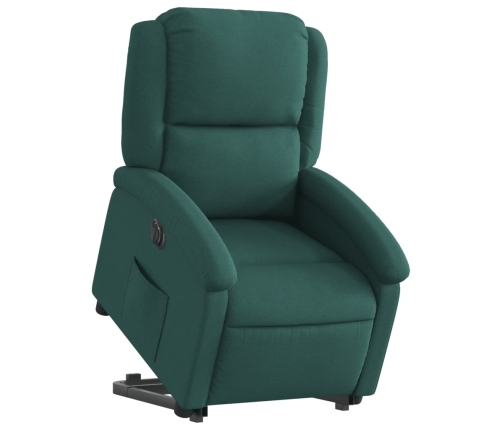 Sillón eléctrico reclinable elevable de tela verde oscuro