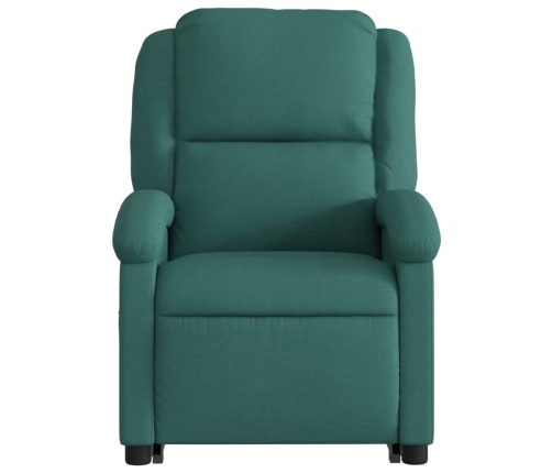 Sillón eléctrico reclinable elevable de tela verde oscuro