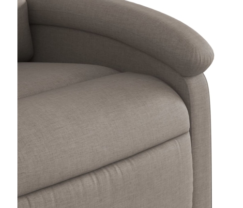 Sillón eléctrico reclinable elevable de tela gris taupe