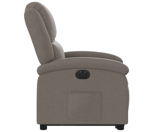 Sillón eléctrico reclinable elevable de tela gris taupe