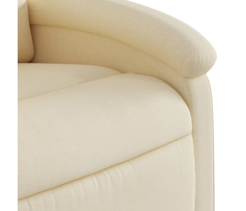 Sillón eléctrico reclinable elevable de tela color crema