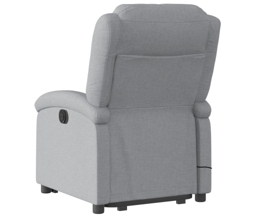 Sillón de masaje eléctrico reclinable elevable tela gris claro