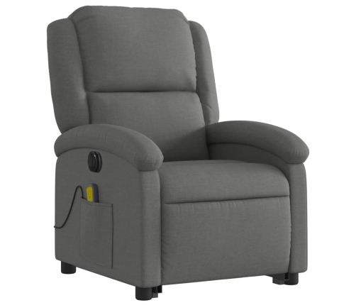 Sillón de masaje eléctrico reclinable elevable tela gris oscuro