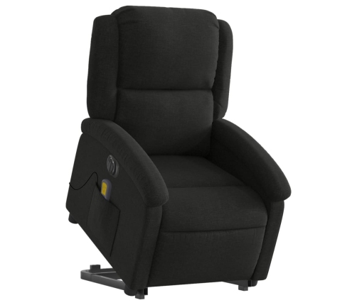 Sillón de masaje eléctrico reclinable elevable tela negro