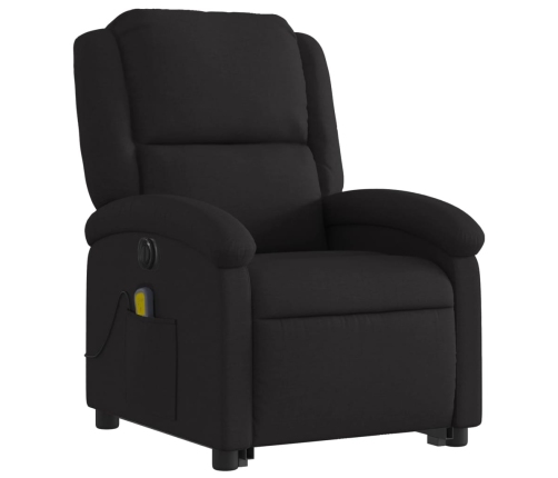 Sillón de masaje eléctrico reclinable elevable tela negro