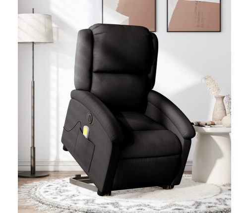 Sillón de masaje eléctrico reclinable elevable tela negro