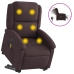 Sillón masaje eléctrico reclinable elevable tela marrón oscuro