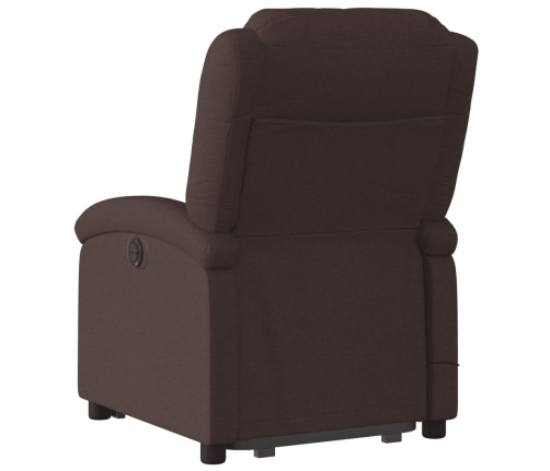 Sillón masaje eléctrico reclinable elevable tela marrón oscuro