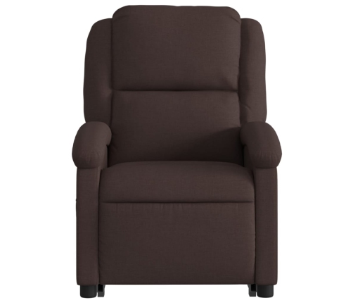 Sillón masaje eléctrico reclinable elevable tela marrón oscuro