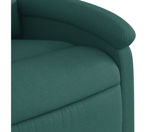 Sillón masaje eléctrico reclinable elevable tela verde oscuro