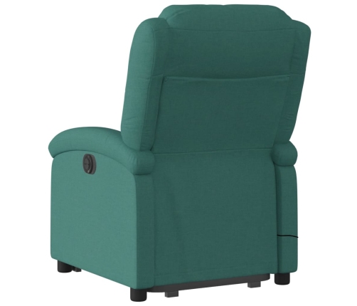 Sillón masaje eléctrico reclinable elevable tela verde oscuro