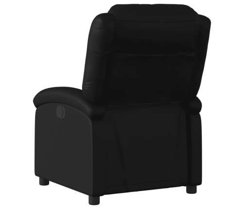 Sillón reclinable eléctrico de cuero sintético negro