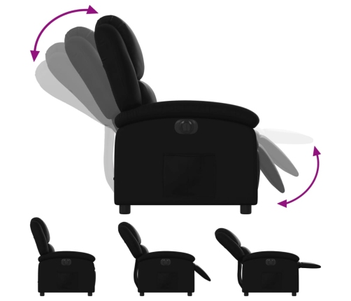 Sillón reclinable eléctrico de cuero sintético negro