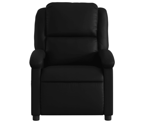 Sillón reclinable eléctrico de cuero sintético negro