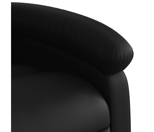 Sillón reclinable eléctrico de cuero sintético negro