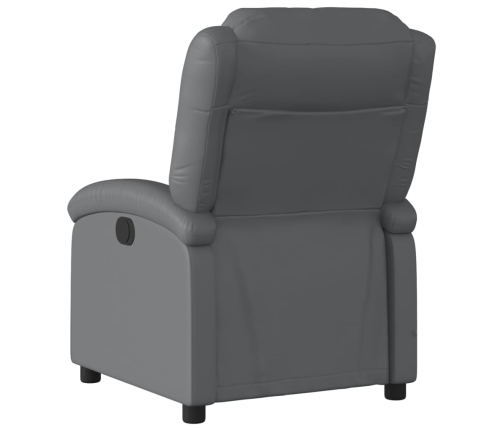 Sillón reclinable eléctrico de cuero sintético gris