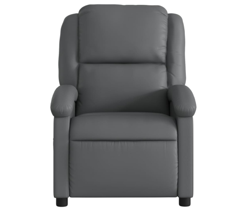 Sillón reclinable eléctrico de cuero sintético gris