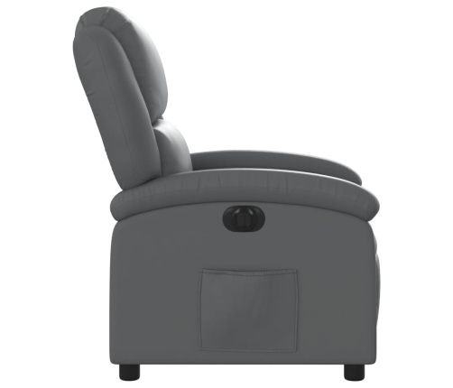 Sillón reclinable eléctrico de cuero sintético gris