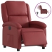 Sillón reclinable eléctrico de cuero sintético rojo tinto