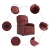 Sillón reclinable eléctrico de cuero sintético rojo tinto