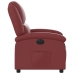 Sillón reclinable eléctrico de cuero sintético rojo tinto