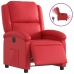 Sillón reclinable eléctrico de cuero sintético rojo