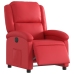 Sillón reclinable eléctrico de cuero sintético rojo