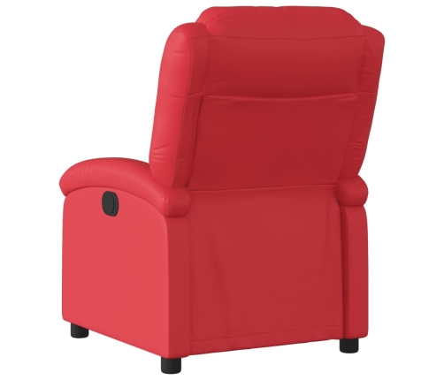 Sillón reclinable eléctrico de cuero sintético rojo