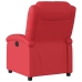 Sillón reclinable eléctrico de cuero sintético rojo