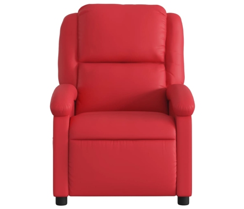 Sillón reclinable eléctrico de cuero sintético rojo