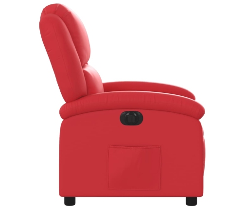 Sillón reclinable eléctrico de cuero sintético rojo