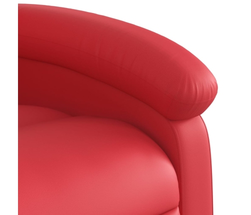 Sillón reclinable eléctrico de cuero sintético rojo