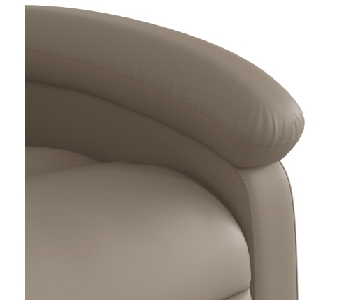 Sillón reclinable eléctrico de cuero sintético color capuchino