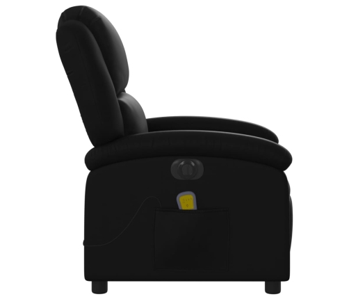 Sillón de masaje reclinable eléctrico cuero sintético negro