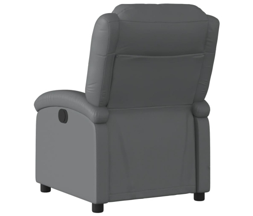 Sillón de masaje reclinable eléctrico cuero sintético gris