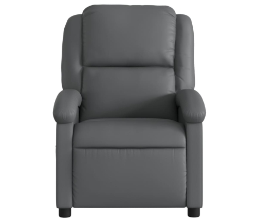 Sillón de masaje reclinable eléctrico cuero sintético gris