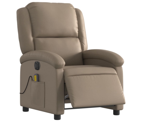 Sillón reclinable de masaje eléctrico cuero sintético capuchino