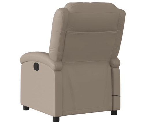 Sillón reclinable de masaje eléctrico cuero sintético capuchino