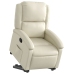 Sillón reclinable elevable cuero artificial color crema