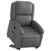 Sillón reclinable elevable cuero artificial gris