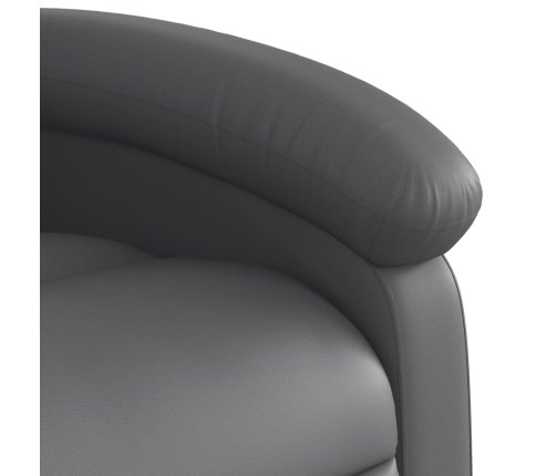 Sillón reclinable elevable cuero artificial gris