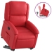 Sillón reclinable elevable cuero artificial rojo