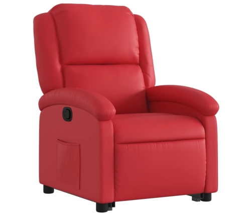 Sillón reclinable elevable cuero artificial rojo